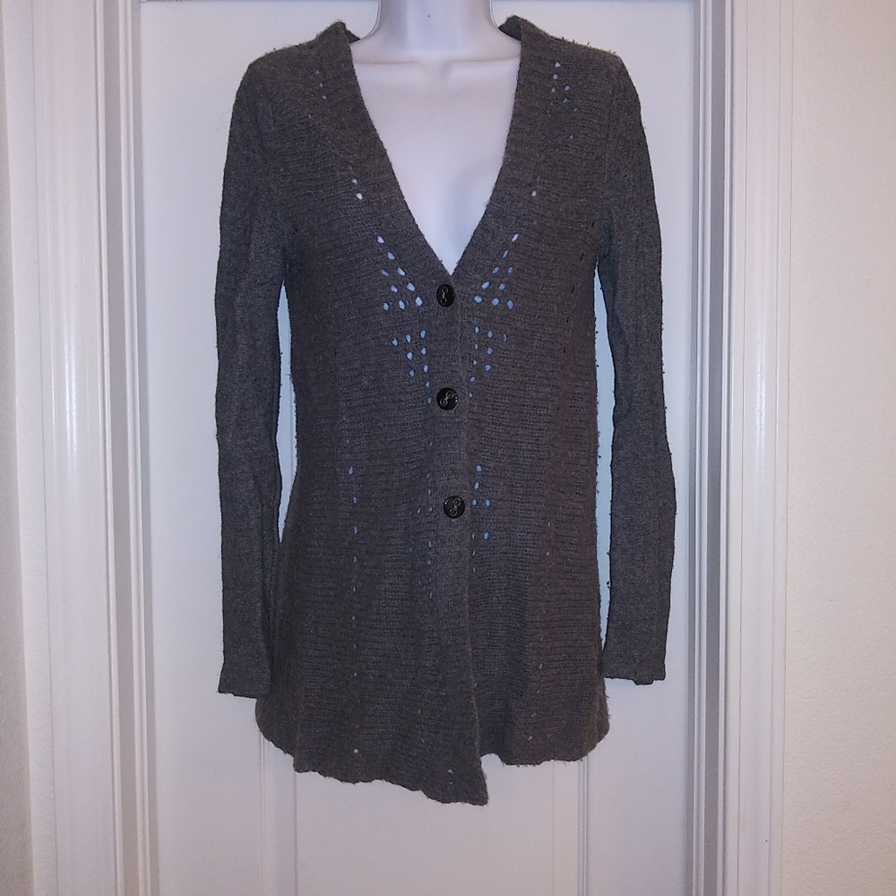 Free People Gray Cardigan Sweater